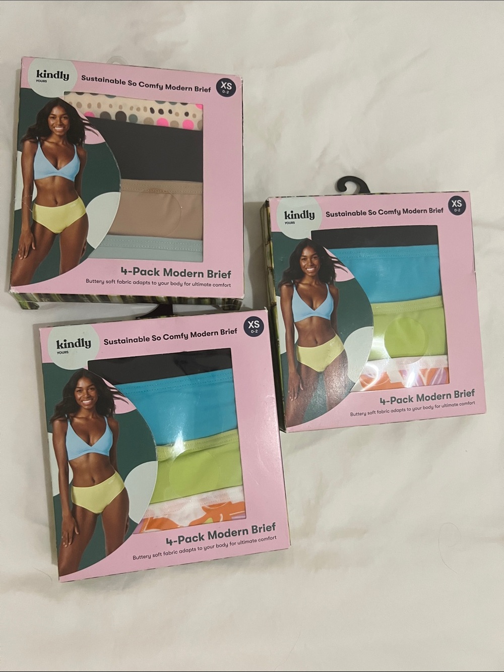 Kindly 4-Pack Modern Briefs - Blue, Lime, Beige, Pattern